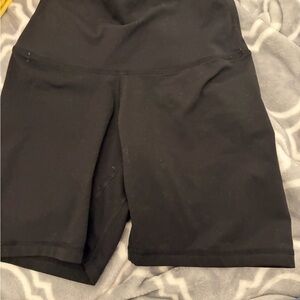 Women's Black High-Waist Athletic Bike Shorts